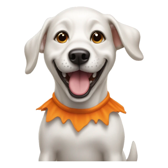 happy dog in a halloween costume sticker