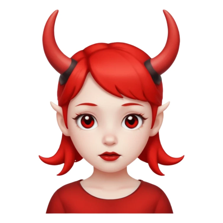 girl kid with small red horns sticker