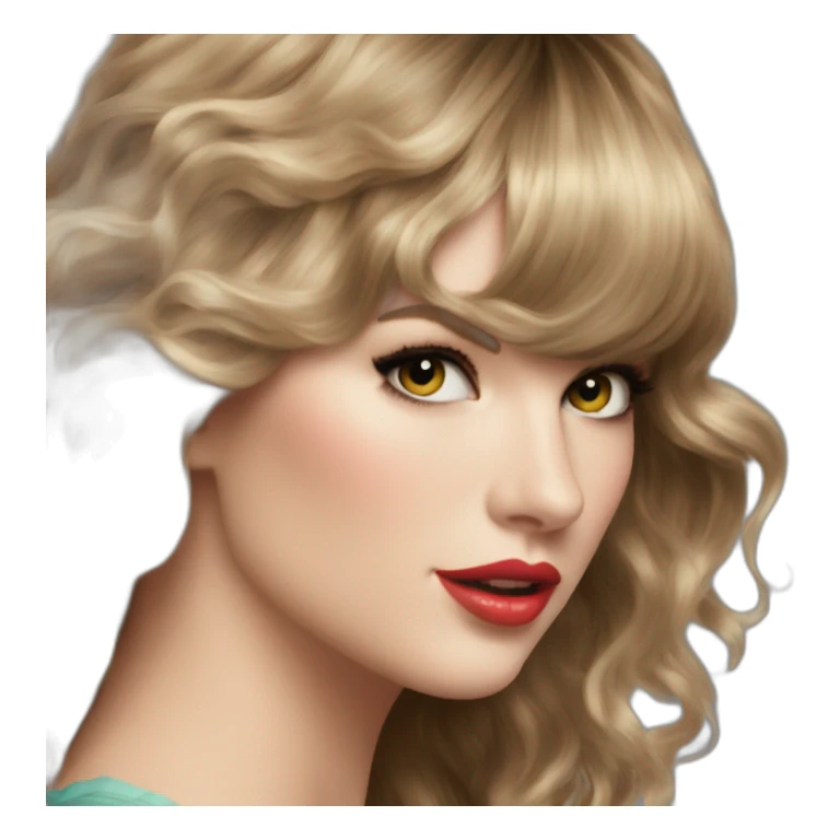 Taylor Alison Swift Long wavy hair with bangs sticker