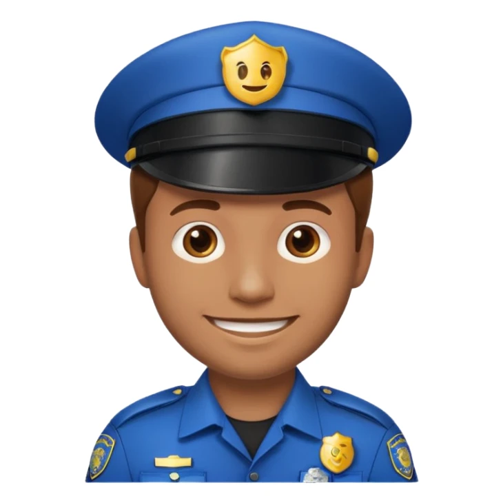 Polizist Emoji mann braune haare sticker