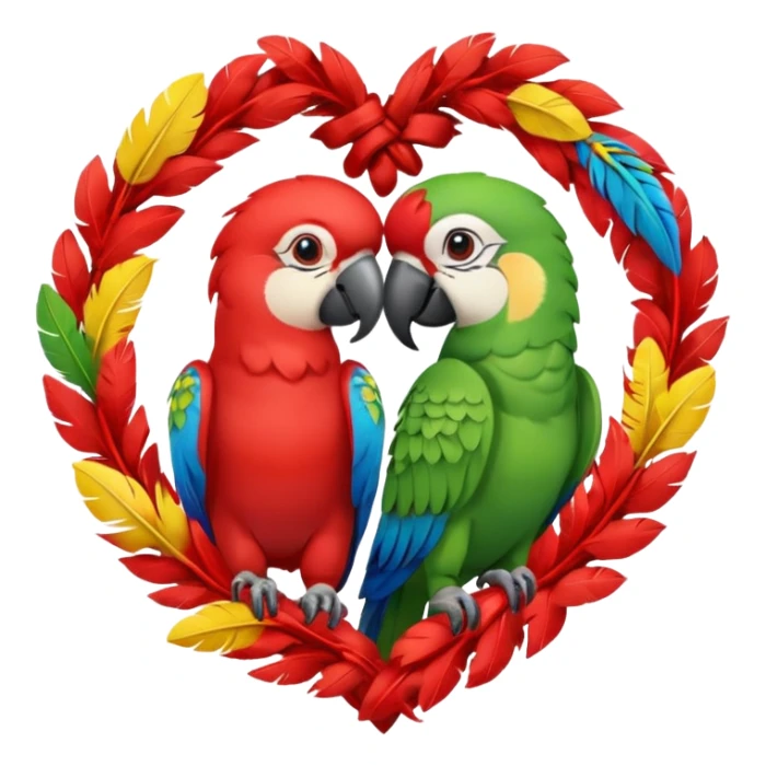 heart wreath kiss parrot sticker