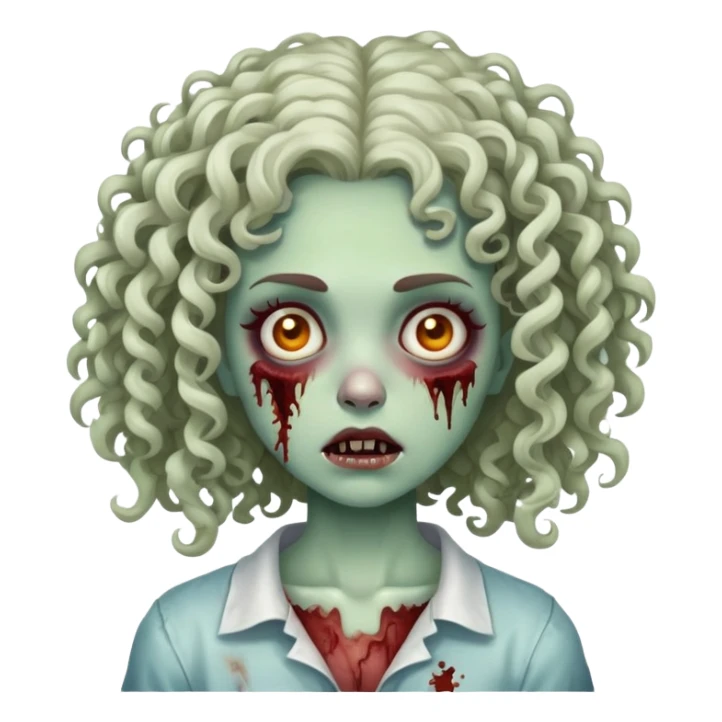 zombie girl with curly hair sticker