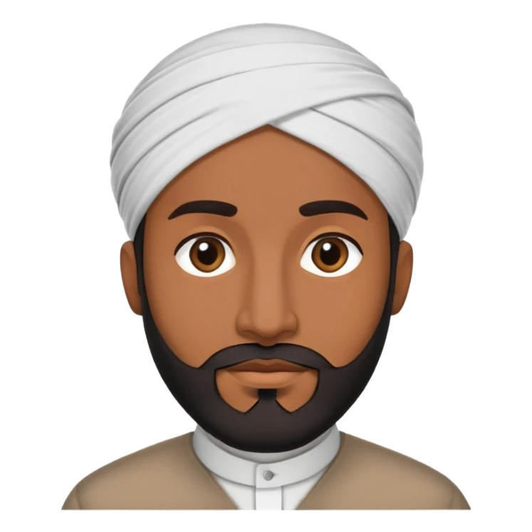 Homme musulman Brown skin noir petite barbe sticker