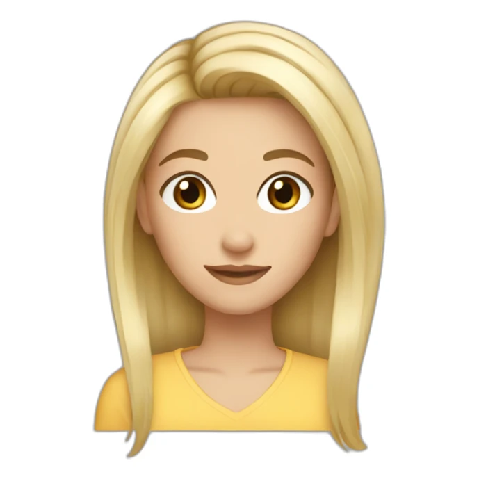 girl blond long hear/brown eyes/barber/haircut sticker