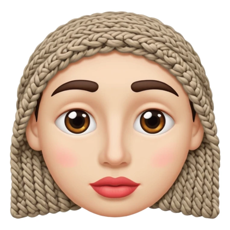 face with nose, eyes, lips etc. look like knitted sticker