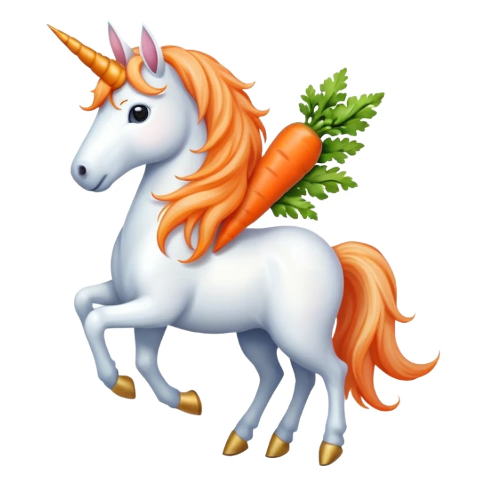 Unicorn with carrot for horn  sticker
