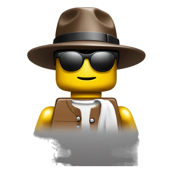 Lego man with sunglasses and hat on backward sticker