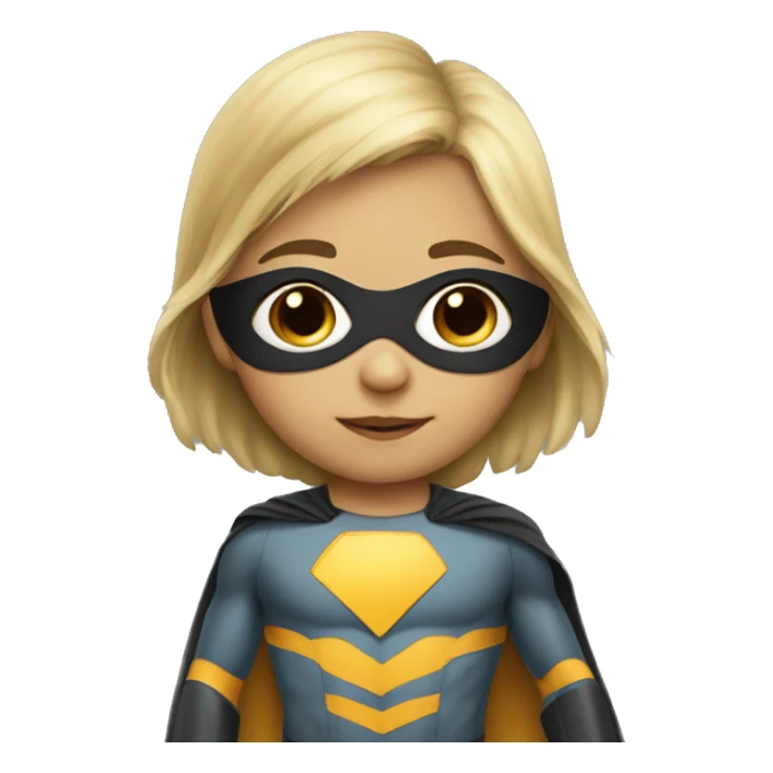 child wearing the superhero costume sticker