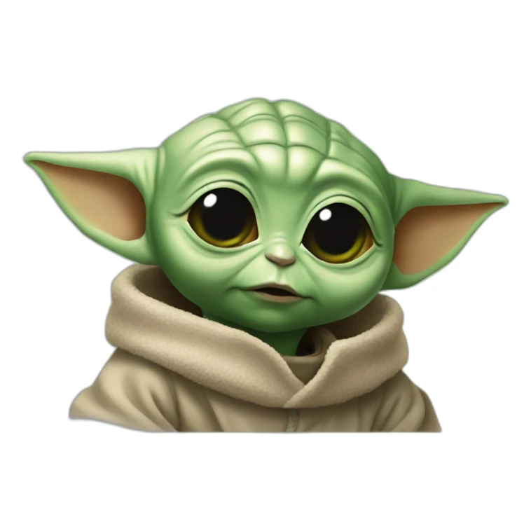 Baby Yoda kiss sticker