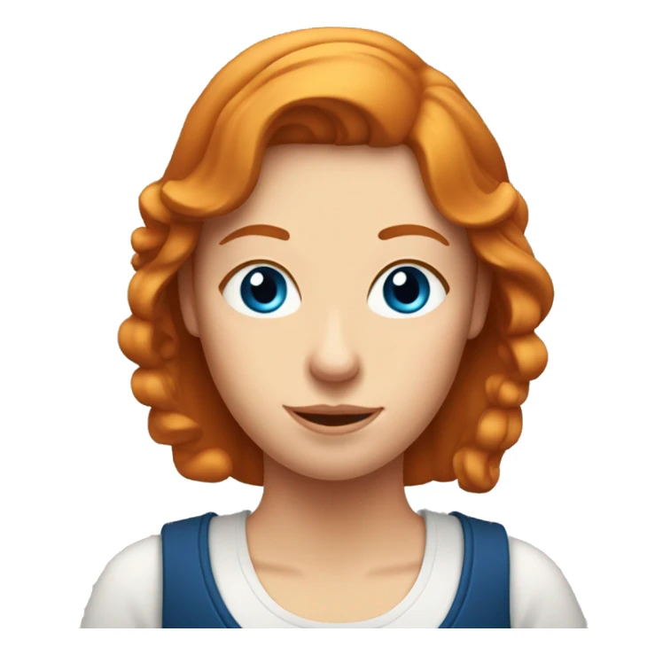 ginger hair and blue eyes woman with a beer on the hand sticker