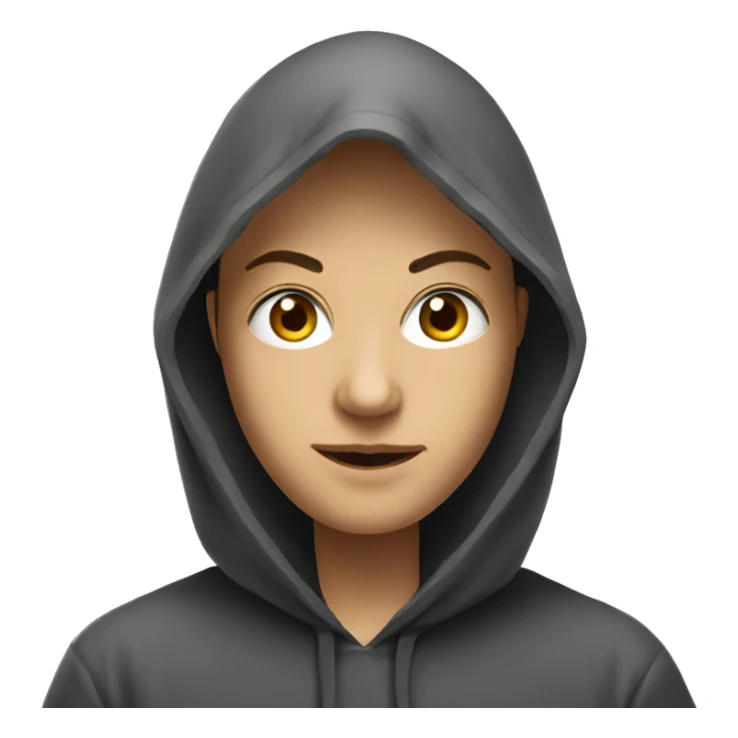 realistic indoor portrait of hooded person sticker