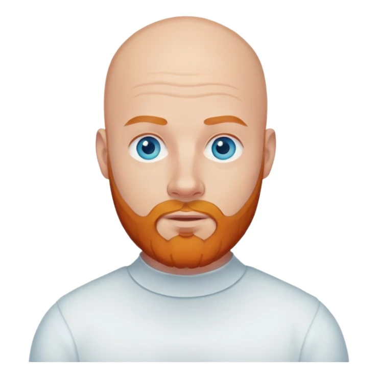 White bald man with blue eyes and ginger beard sticker