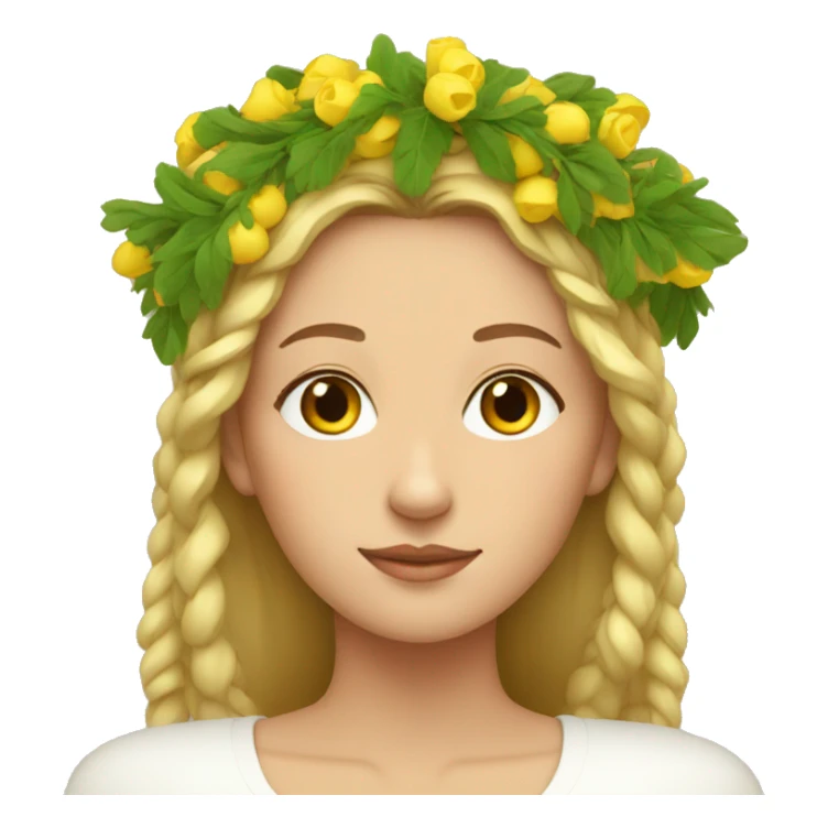 woman with ukrainian wreath on her head sticker