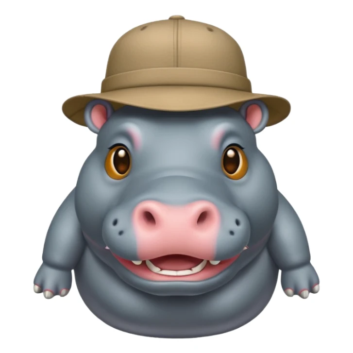 hipoptamus body wearing hat sticker