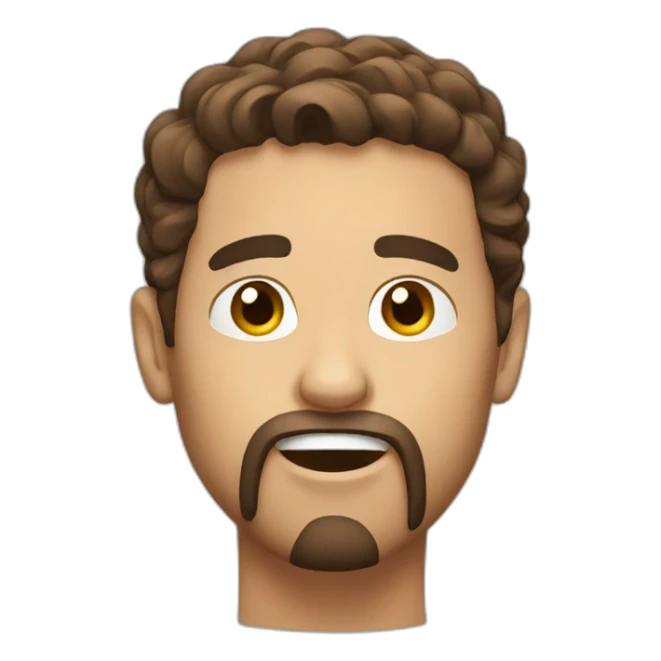 amazed brown hair goatee sticker