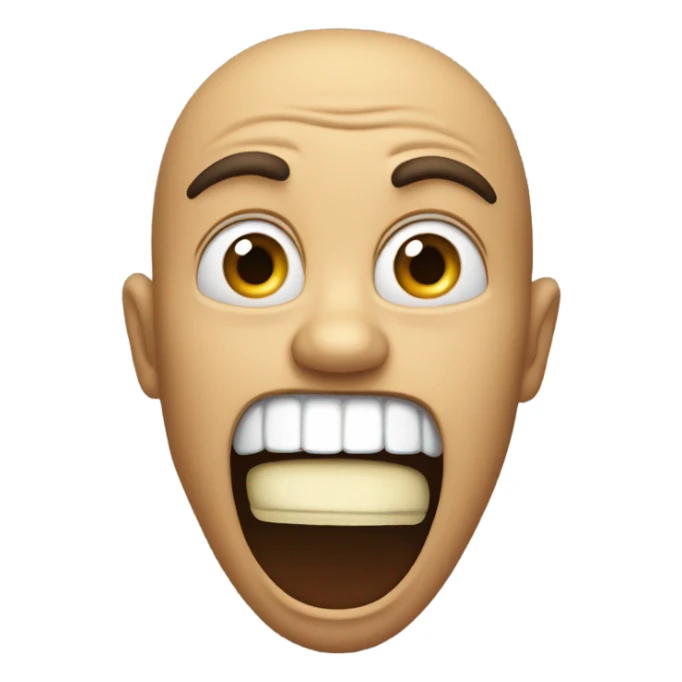 mouth open in shock but mad  sticker