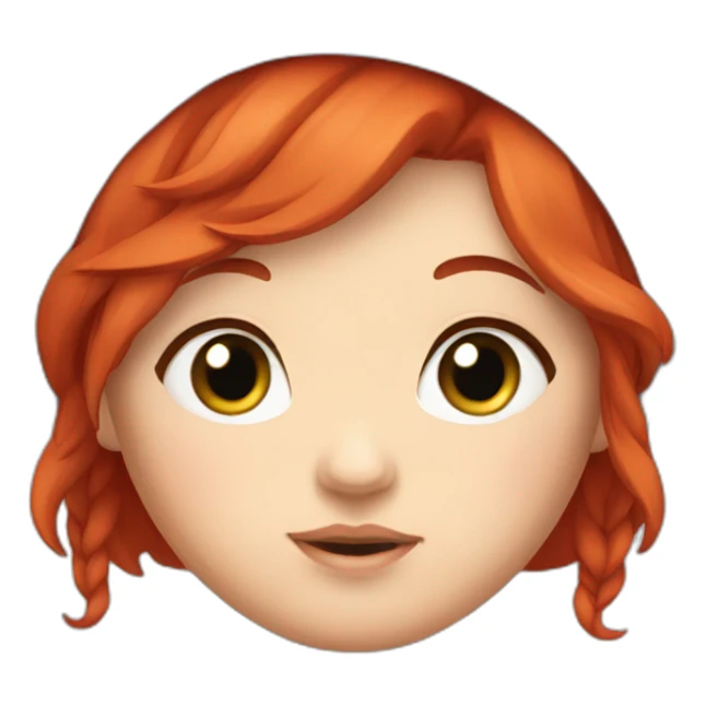 Cute chubby girl red hair sticker