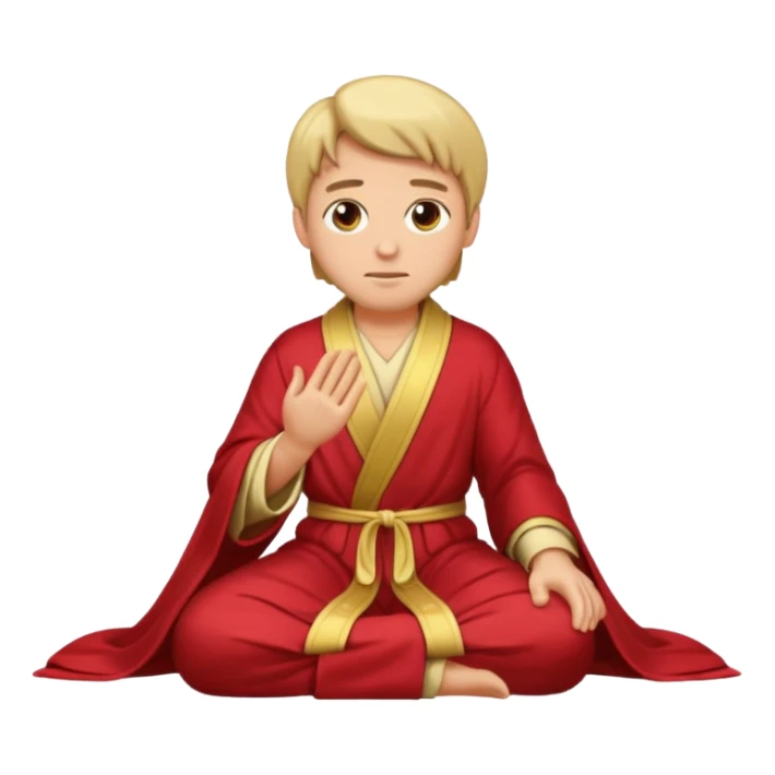 fullbody apostle in prone pose, apple emoji style, alternate hairstyle sticker
