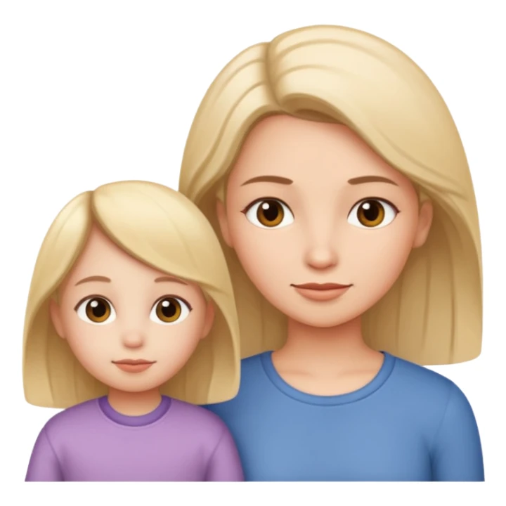 Children girl with mama same person sticker