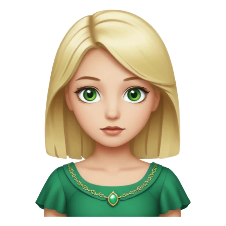 Fille blonde yeux vert  maquiller robe chronique sticker