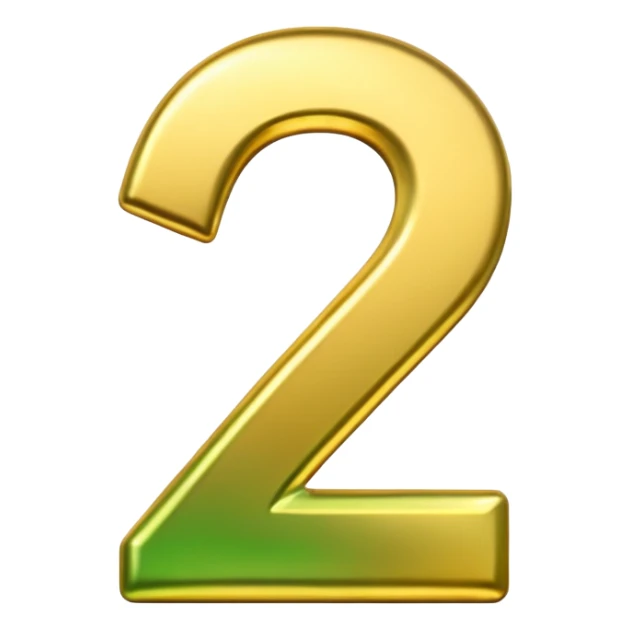 number two in golden and green shadows sticker