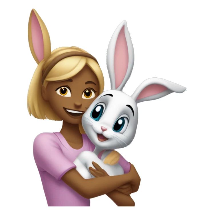 Lola Bunny and Bugs Bunny hug sticker