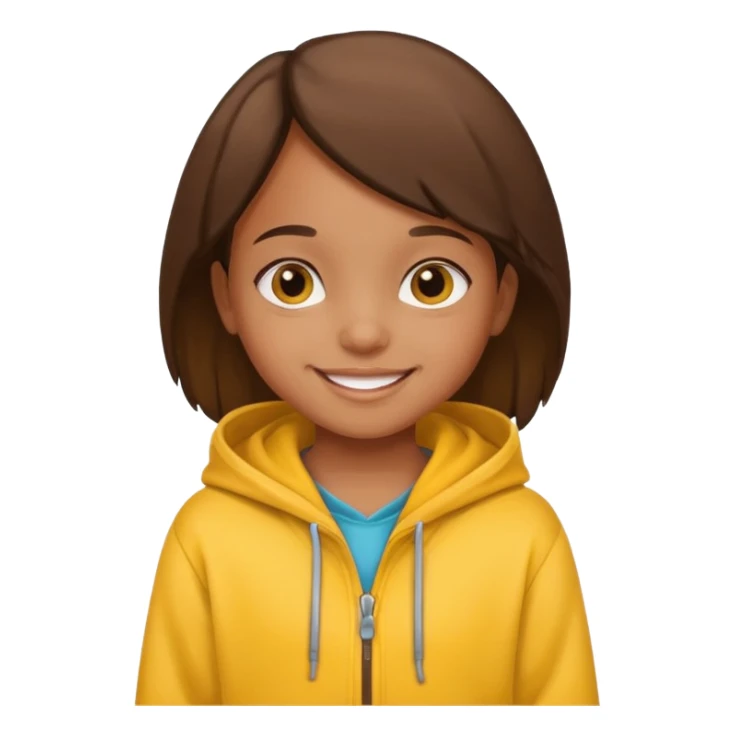 brown girl kid in yellow hoodie sticker