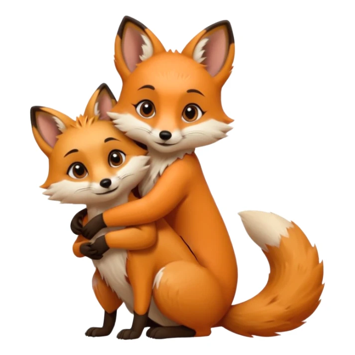 A cute female 9 tail fox hugging a meerkat sticker