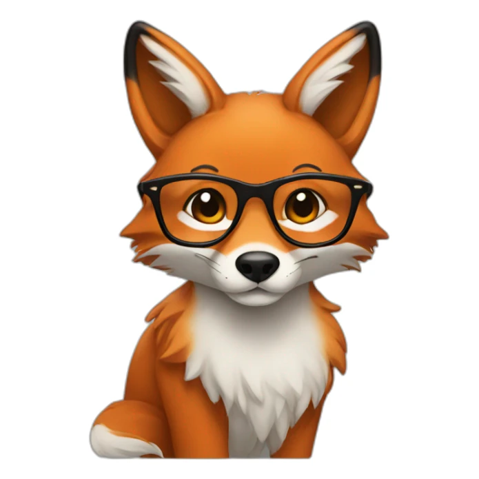 fox with glasses and long black hair sticker