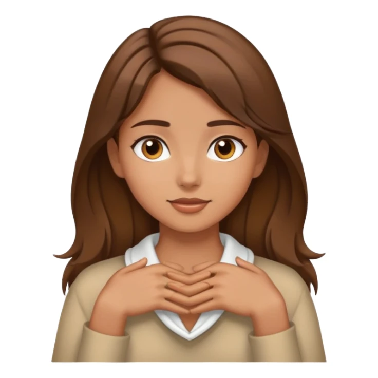 brown hair girl with hands around her neck sticker