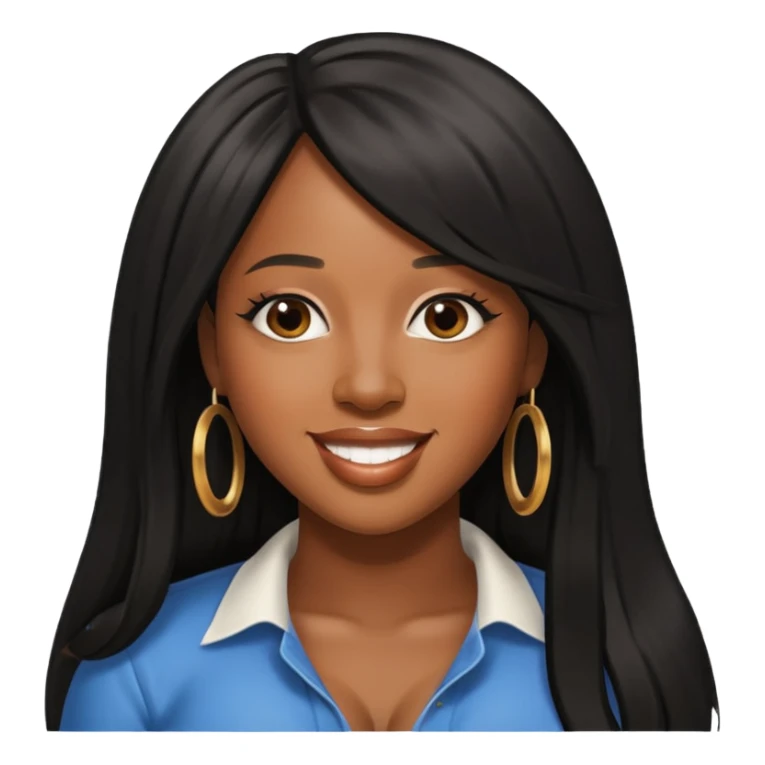 Remy Ma with black long hair sticker