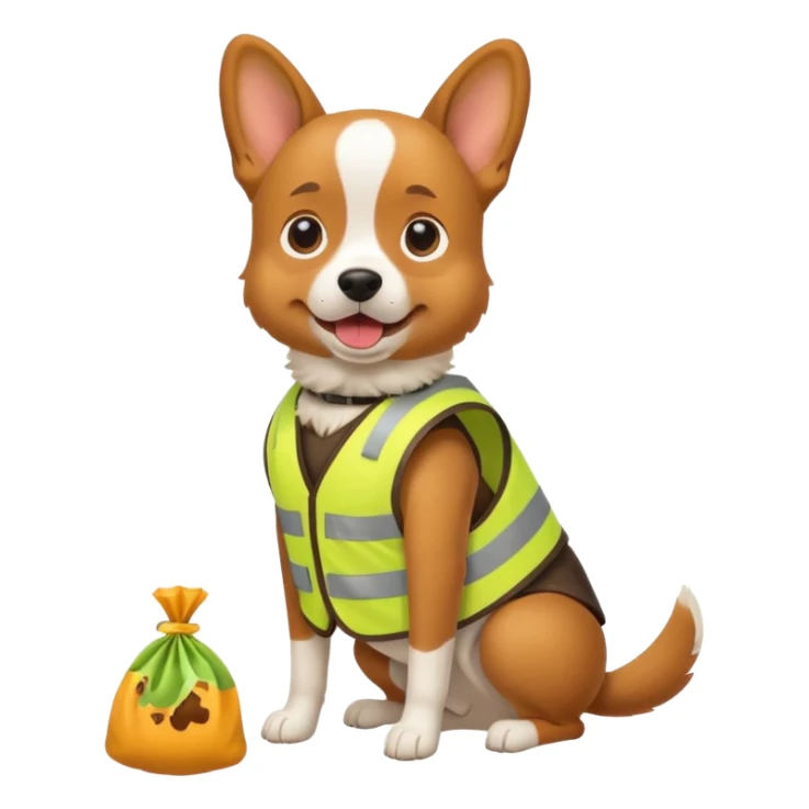 dog, Waste Management, safety vest, poop bag sticker