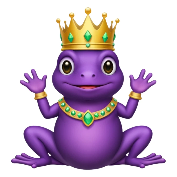purple frog in royal outfit gown sticker