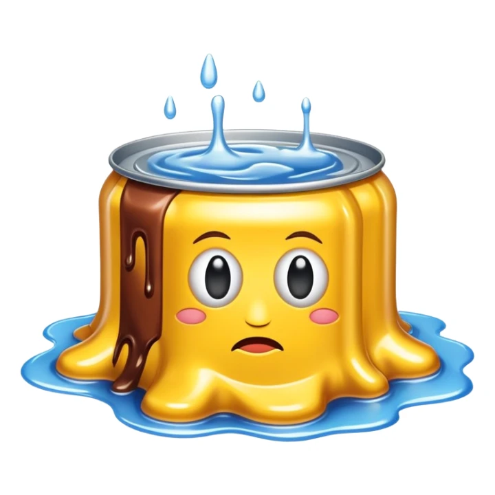 surreal dali style arty melting spam can landscape sticker