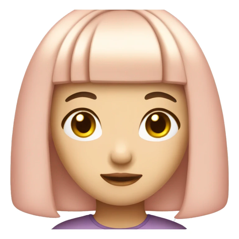 A cute Asian girl with bob hair and pink cheeks sticker