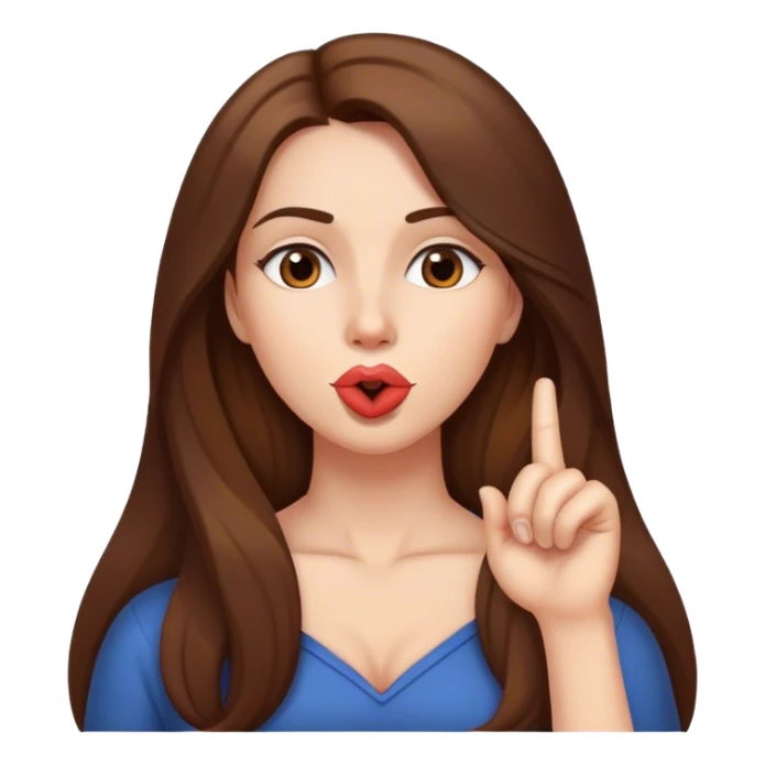 Please be quiet says lady with long brown hair sticker