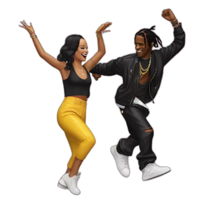 rihanna and asap rocky dancing sticker