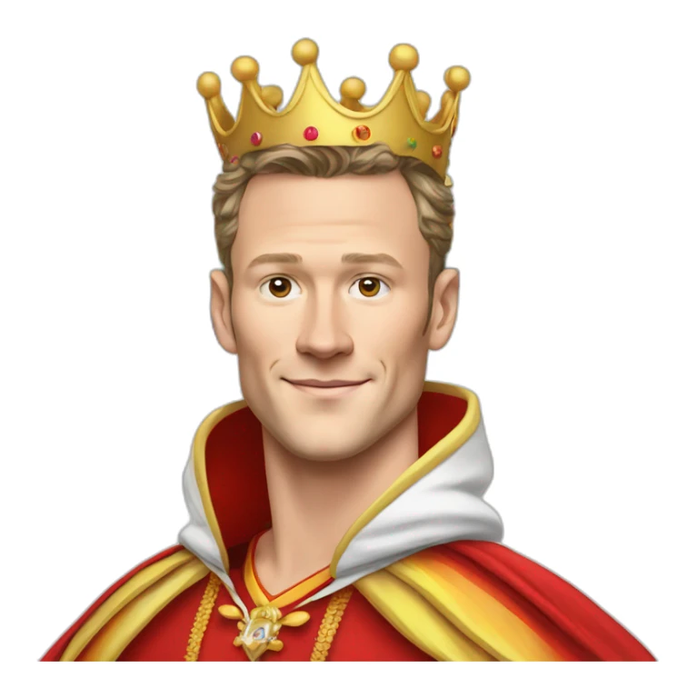 Jonathan Toews as a rainbow king with a royal robe on sticker