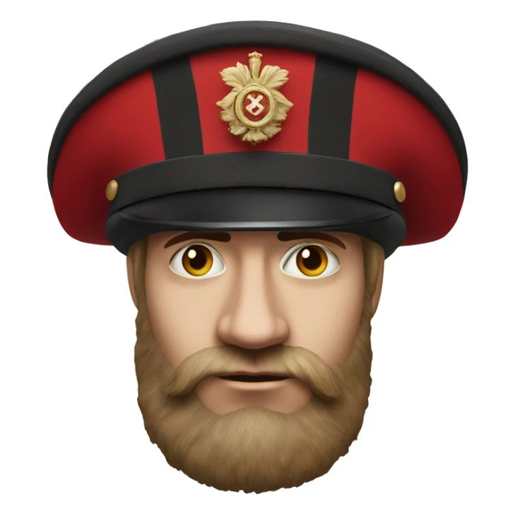 Photorealistic The British red Guardsman with long black bearskin hat sticker