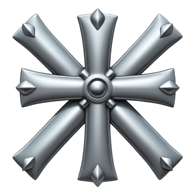 Metal studded cross sticker