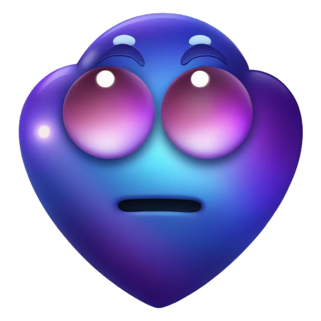 heart shape purple and blue Saturn planet sticker