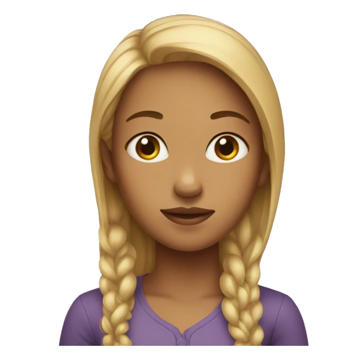 a girl with a big forehead sticker