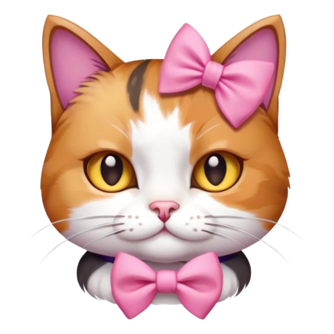 Cat with a pink bow in its hair sticker