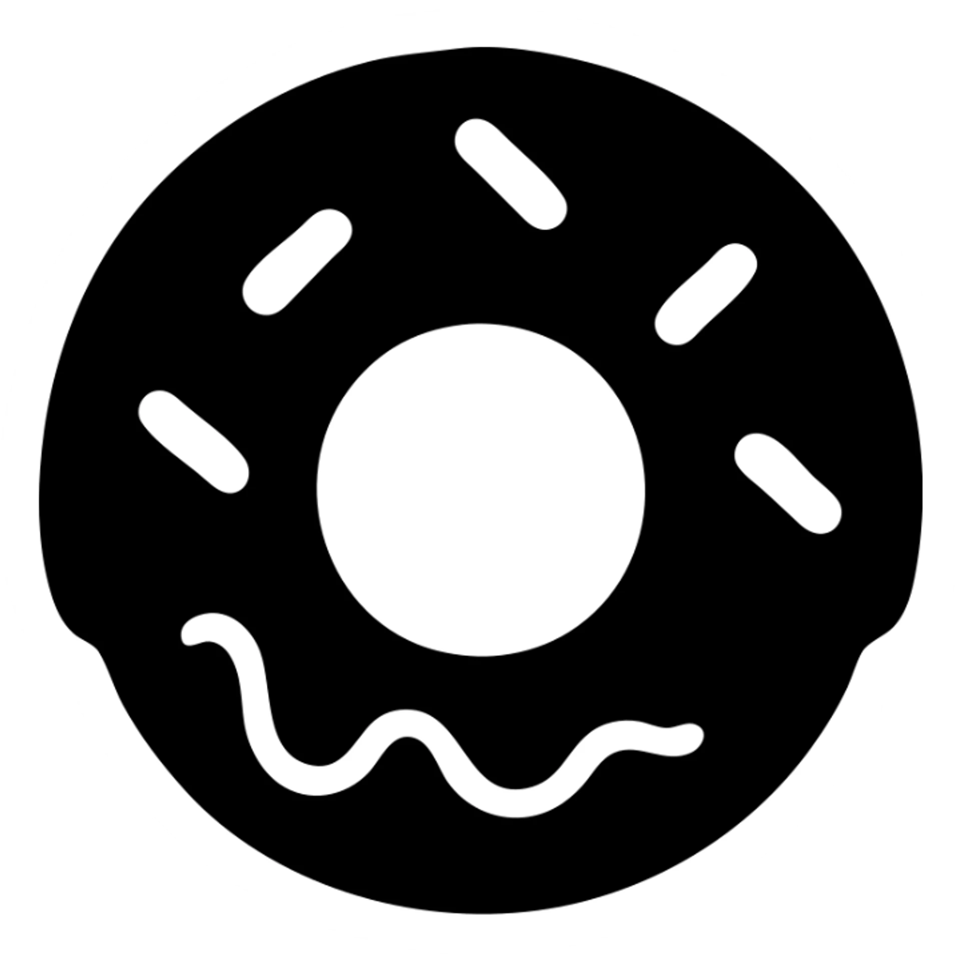 krispy kreme glazed donut, minimal flat icon, light brown with white glaze shine, clean and modern sticker