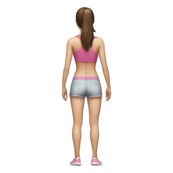 Back muscles woman pale brunette standing backwards, one person  sticker
