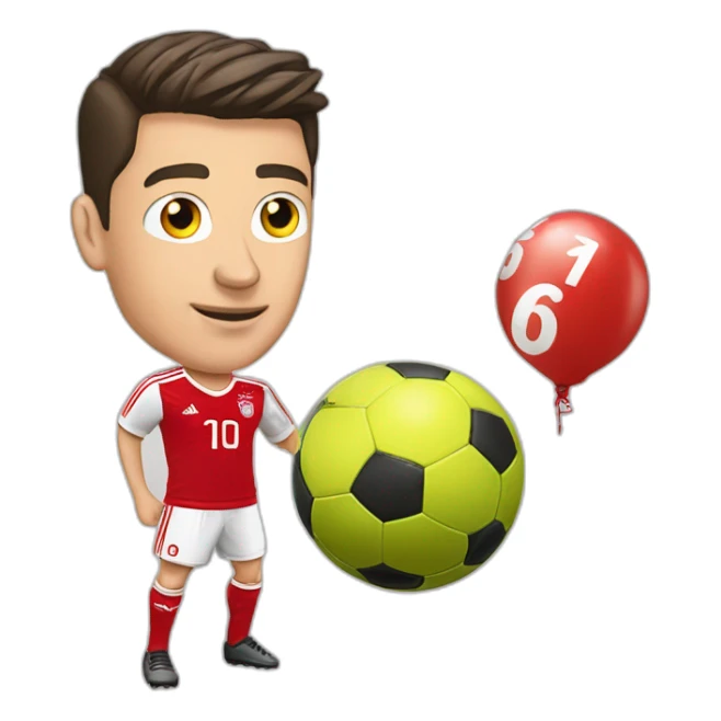Lewandowski avec un ballon de foot sticker