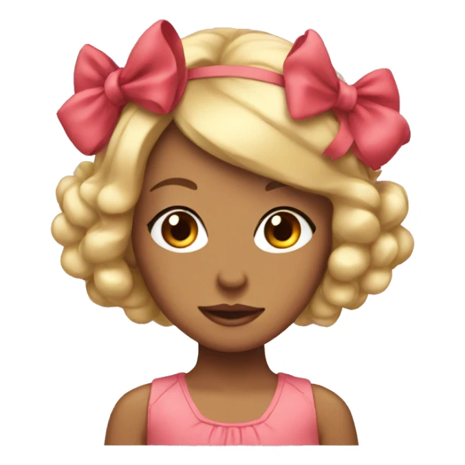 coquette girl with bows in her hair sticker