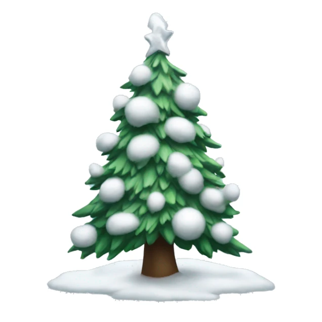 Snowy Christmas tree sticker