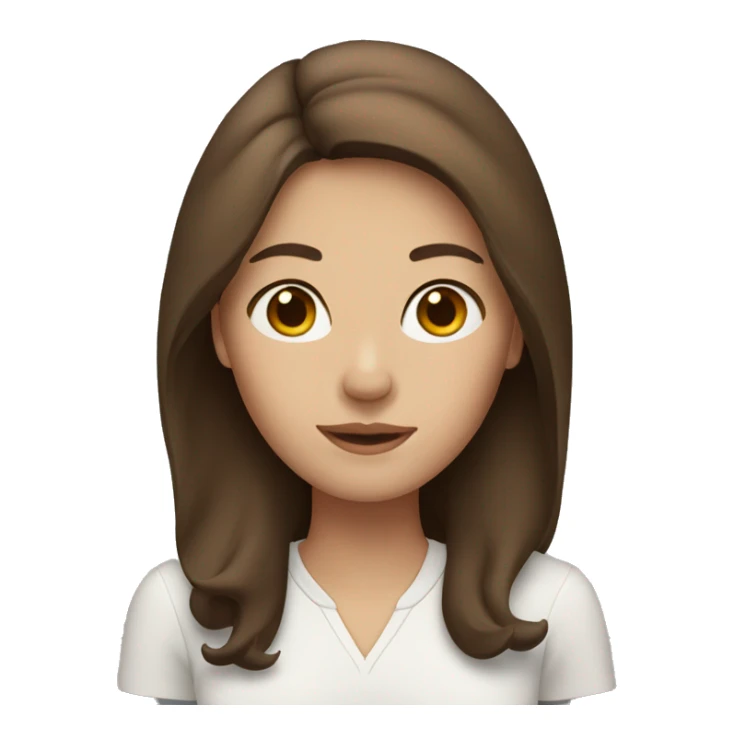 Woman with brown hair and middle part sticker