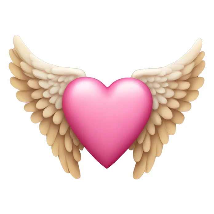 pink heart + angel wings sticker